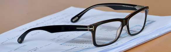 Glasses on documents